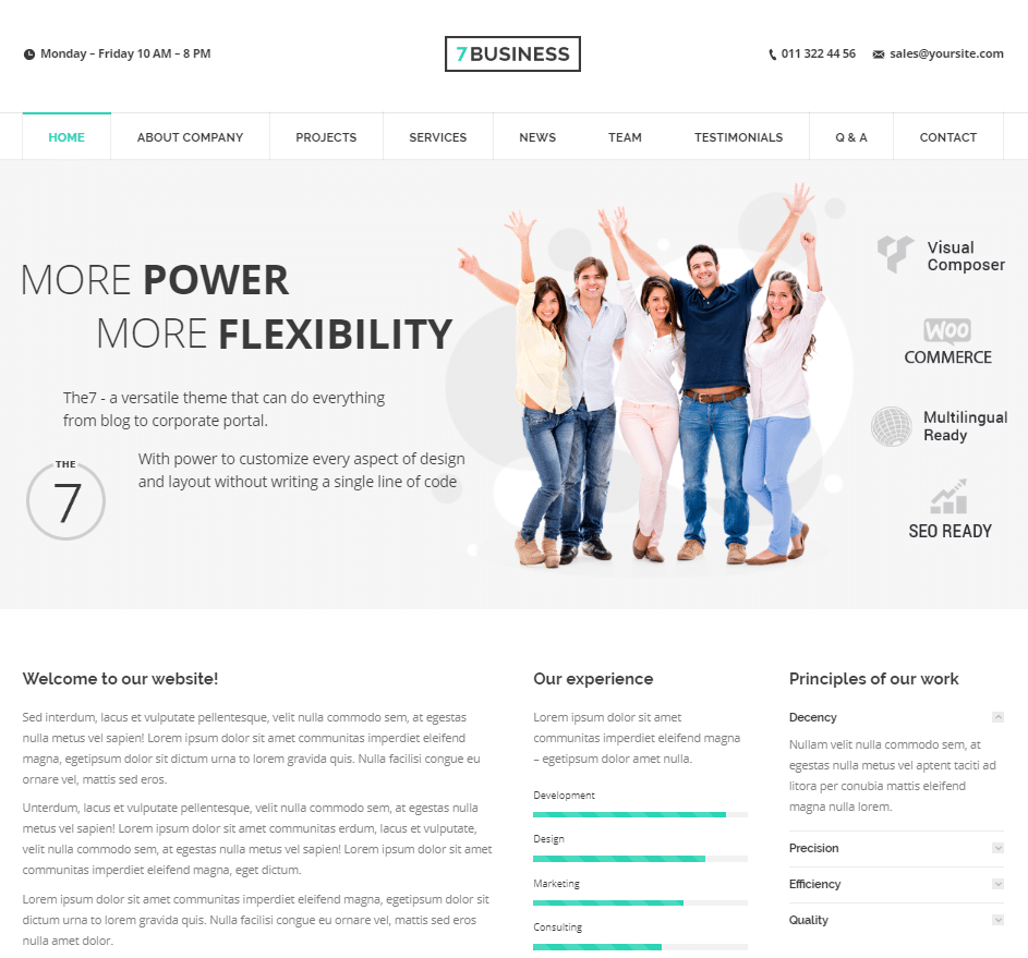 Voorbeeld van een complexe website
